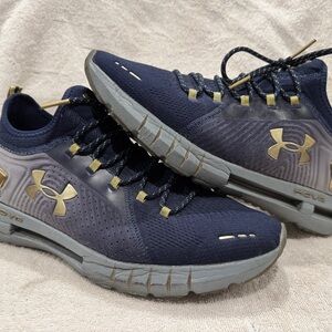 Under Armour Men's Blue Gold Gray Running Training Shoes Naval Academy 12